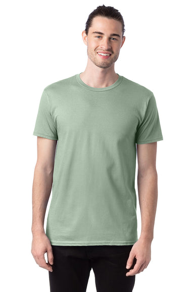 Hanes 4980 Mens Nano-T Short Sleeve Crewneck T-Shirt Equilibrium Green Model Front