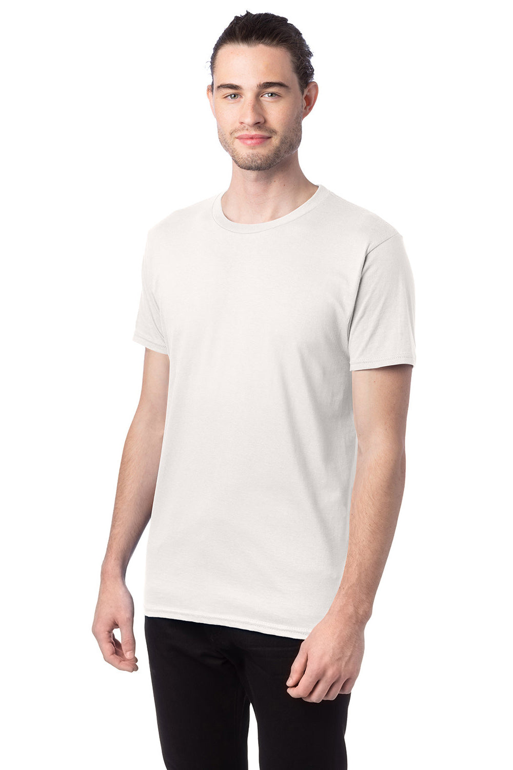 Hanes 4980 Mens Nano-T Short Sleeve Crewneck T-Shirt Parchment Model 3Q