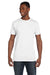 Hanes 498PT Mens Perfect-T PreTreat Short Sleeve Crewneck T-Shirt White Model Front