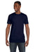 Hanes 498PT Mens Perfect-T PreTreat Short Sleeve Crewneck T-Shirt Navy Blue Model Front