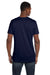 Hanes 498PT Mens Perfect-T PreTreat Short Sleeve Crewneck T-Shirt Navy Blue Model Back