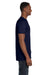 Hanes 498PT Mens Perfect-T PreTreat Short Sleeve Crewneck T-Shirt Navy Blue Model Side