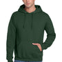 Jerzees Mens Super Sweats NuBlend Pill Resistant Fleece Hooded Sweatshirt Hoodie w/ Pouch Pocket - Forest Green