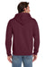 Jerzees 4997M/4997/4997MR Mens Super Sweats NuBlend Pill Resistant Fleece Hooded Sweatshirt Hoodie w/ Pouch Pocket Maroon Model Back