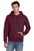 Jerzees 4997M/4997/4997MR Mens Super Sweats NuBlend Pill Resistant Fleece Hooded Sweatshirt Hoodie w/ Pouch Pocket Maroon Model Front