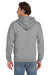 Jerzees 4997M/4997/4997MR Mens Super Sweats NuBlend Pill Resistant Fleece Hooded Sweatshirt Hoodie w/ Pouch Pocket Oxford Grey Model Back