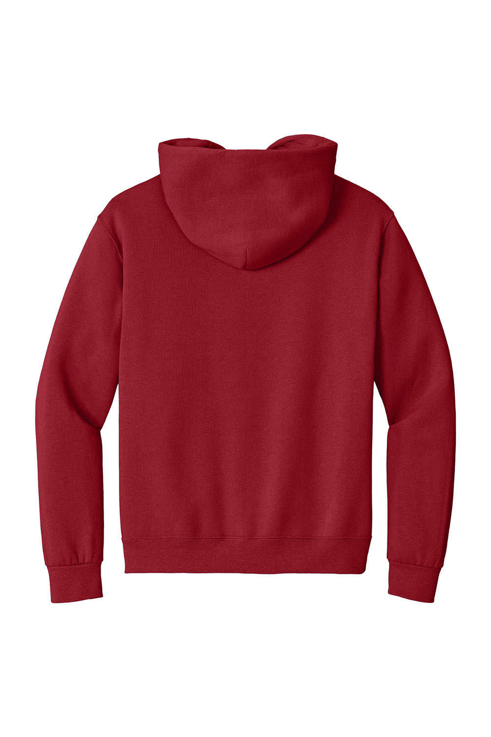 Jerzees 4997M/4997/4997MR Mens Super Sweats NuBlend Pill Resistant Fleece Hooded Sweatshirt Hoodie w/ Pouch Pocket True Red Flat Back