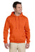 Jerzees 4997M/4997/4997MR Mens Super Sweats NuBlend Pill Resistant Fleece Hooded Sweatshirt Hoodie w/ Pouch Pocket Safety Orange Model Front