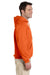 Jerzees 4997M/4997/4997MR Mens Super Sweats NuBlend Pill Resistant Fleece Hooded Sweatshirt Hoodie w/ Pouch Pocket Safety Orange Model Side