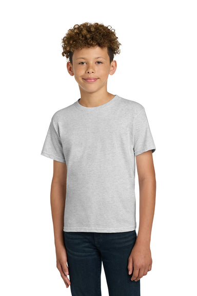 Gildan 5000B/G500B Youth Short Sleeve Crewneck T-Shirt Ash Grey Model Front