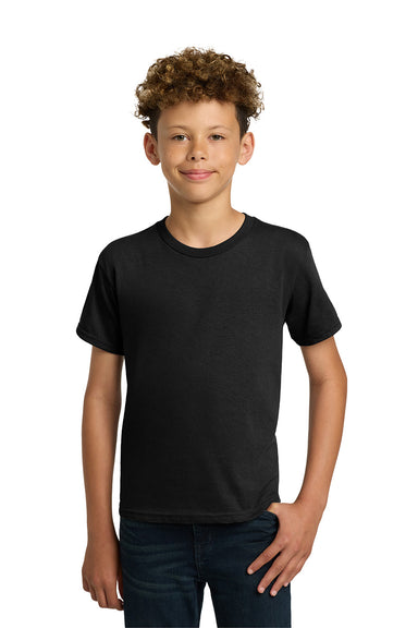 Gildan 5000B/G500B Youth Short Sleeve Crewneck T-Shirt Black Model Front