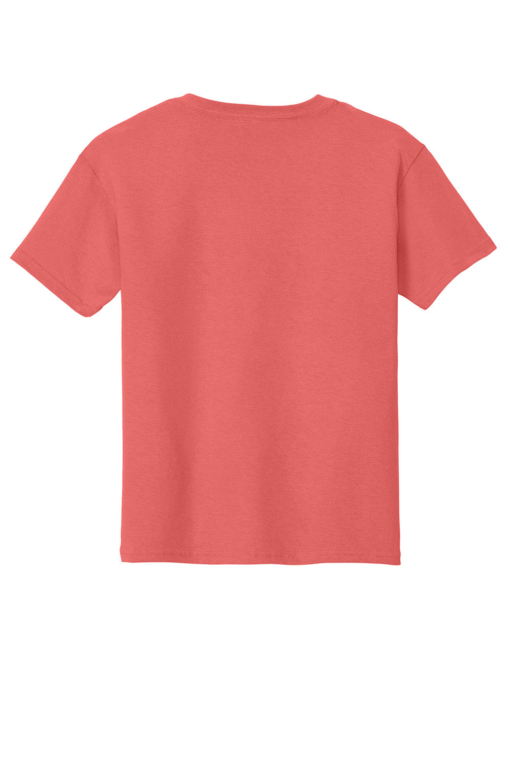 Gildan 5000B/G500B Youth Short Sleeve Crewneck T-Shirt Coral Silk Flat Back