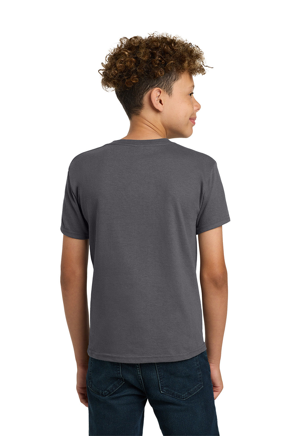 Gildan 5000B/G500B Youth Short Sleeve Crewneck T-Shirt Charcoal Grey Model Back