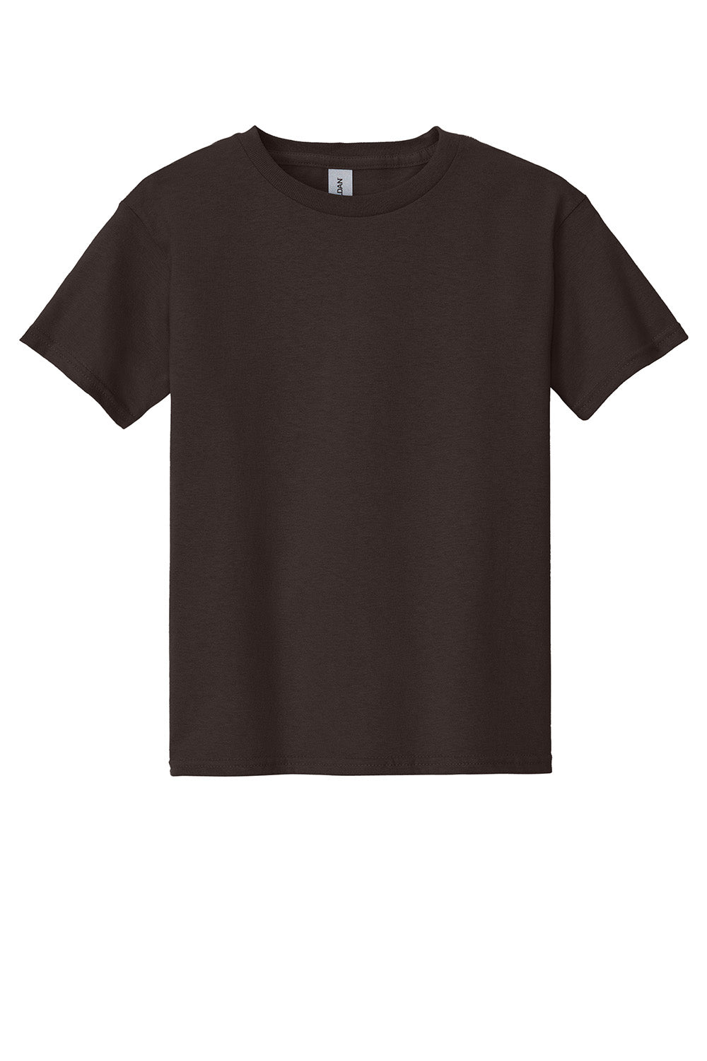 Gildan 5000B/G500B Youth Short Sleeve Crewneck T-Shirt Dark Chocolate Brown Flat Front