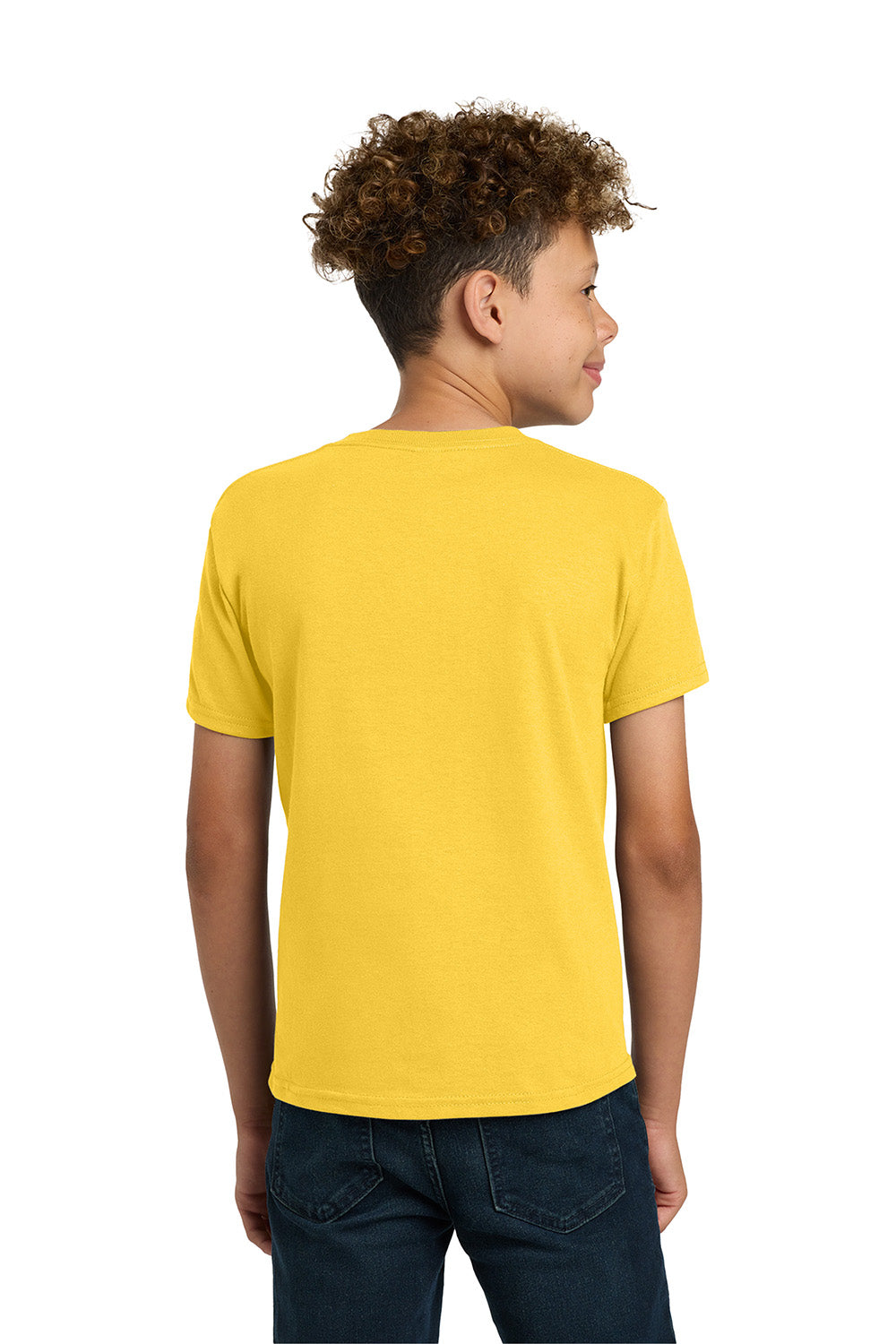 Gildan 5000B/G500B Youth Short Sleeve Crewneck T-Shirt Daisy Yellow Model Back