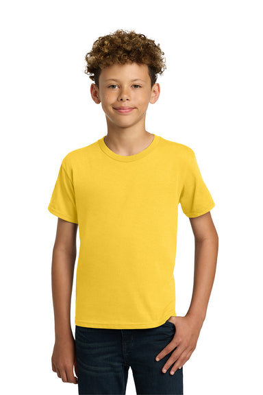 Gildan 5000B/G500B Youth Short Sleeve Crewneck T-Shirt Daisy Yellow Model Front