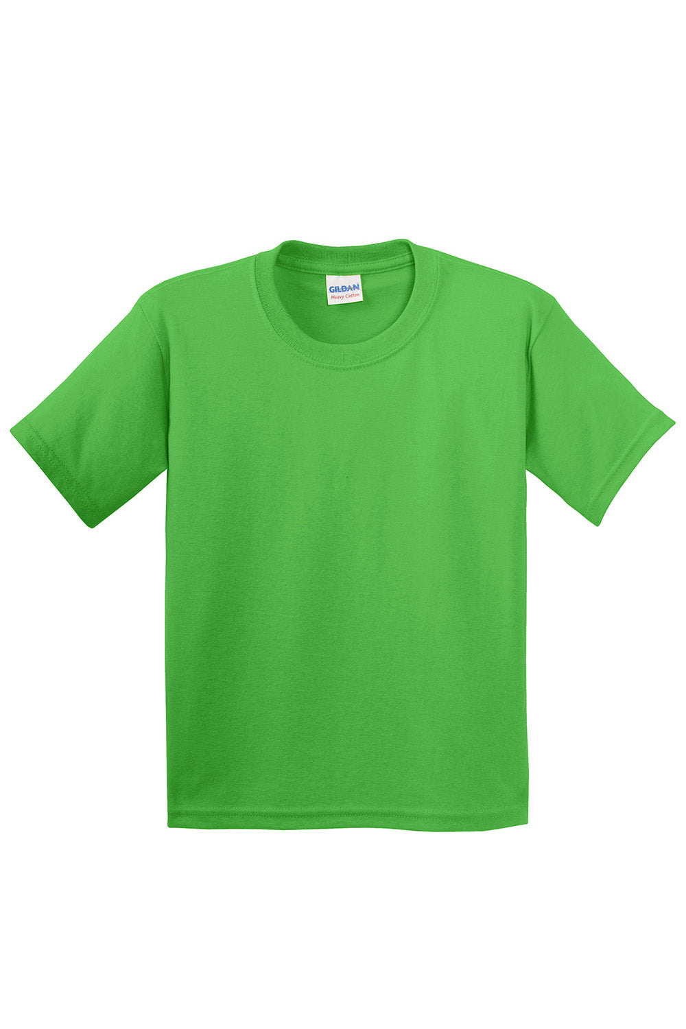 Gildan 5000B/G500B Youth Short Sleeve Crewneck T-Shirt Electric Green Flat Front