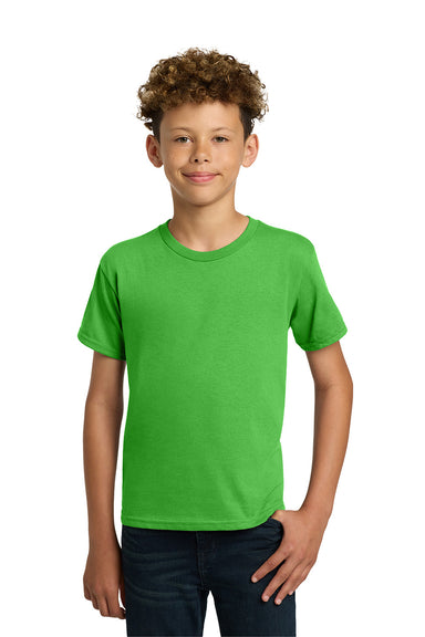 Gildan 5000B/G500B Youth Short Sleeve Crewneck T-Shirt Electric Green Model Front