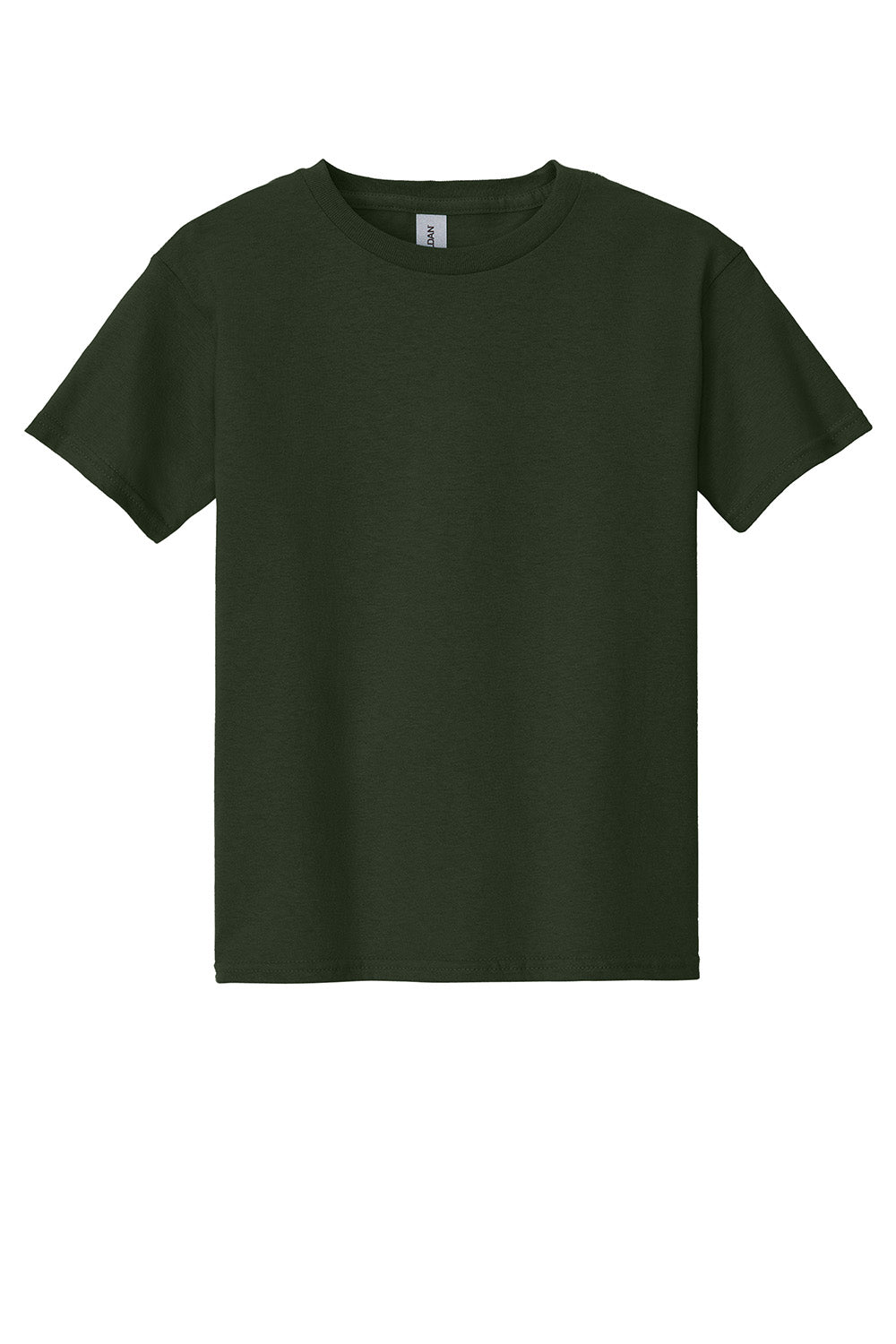 Gildan 5000B/G500B Youth Short Sleeve Crewneck T-Shirt Forest Green Flat Front