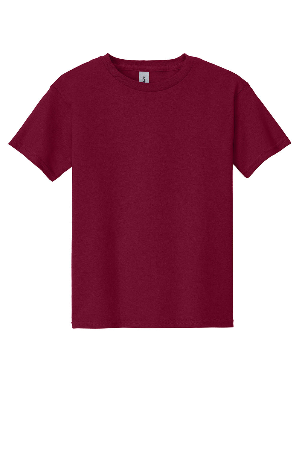 Gildan 5000B/G500B Youth Short Sleeve Crewneck T-Shirt Garnet Red Flat Front