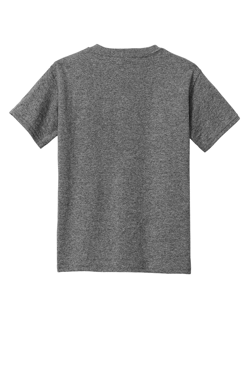 Gildan 5000B/G500B Youth Short Sleeve Crewneck T-Shirt Heather Graphite Grey Flat Back