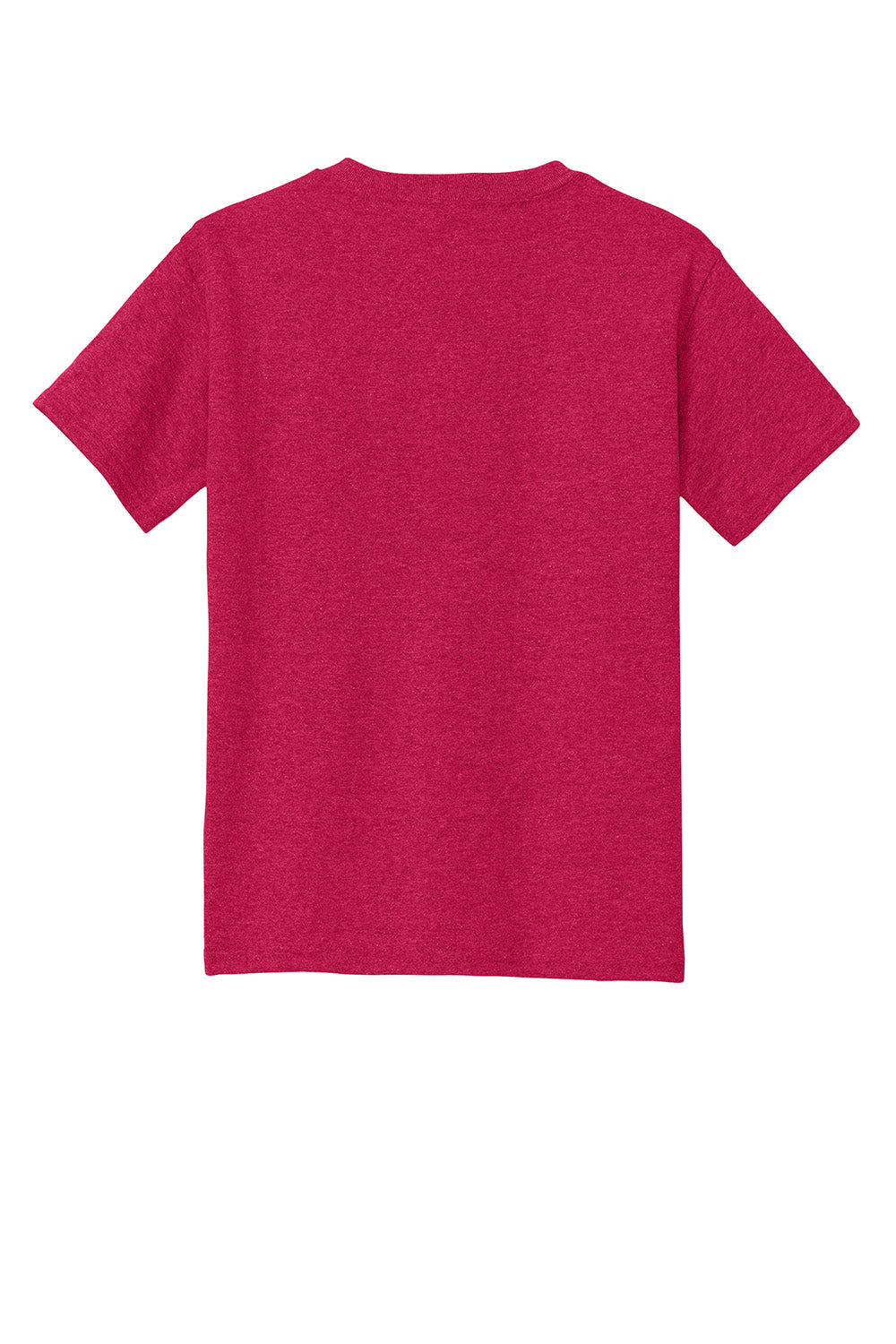 Gildan 5000B/G500B Youth Short Sleeve Crewneck T-Shirt Heather Red Flat Back