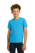 Gildan 5000B/G500B Youth Short Sleeve Crewneck T-Shirt Heather Sapphire Blue Model Front