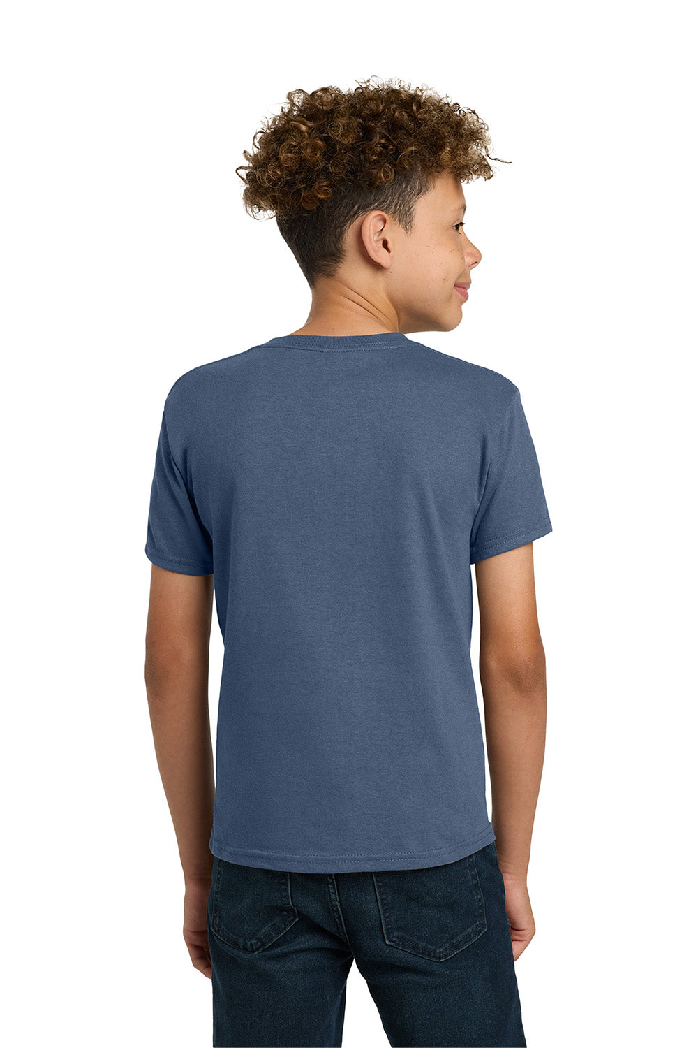 Gildan 5000B/G500B Youth Short Sleeve Crewneck T-Shirt Indigo Blue Model Back