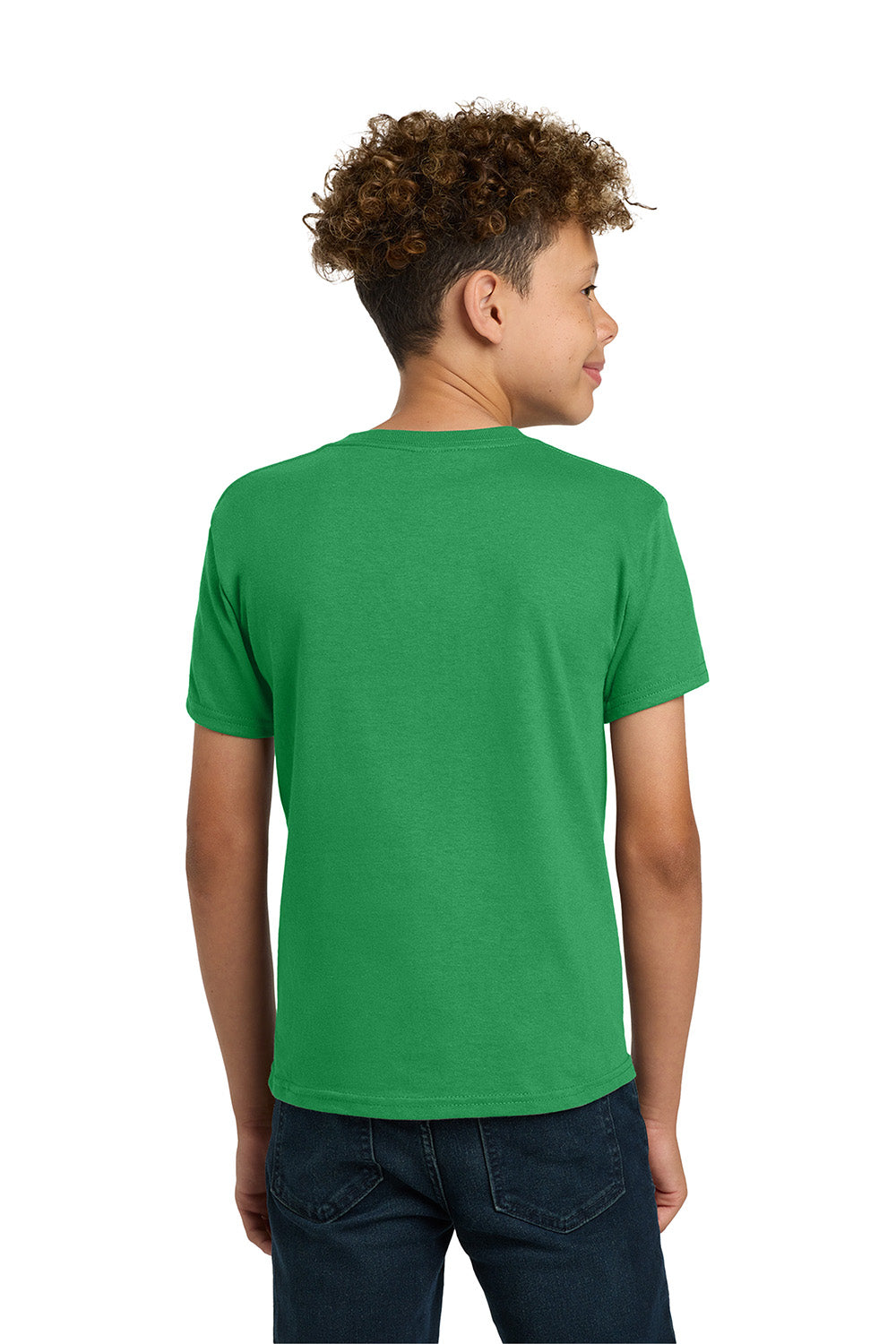 Gildan 5000B/G500B Youth Short Sleeve Crewneck T-Shirt Irish Green Model Back