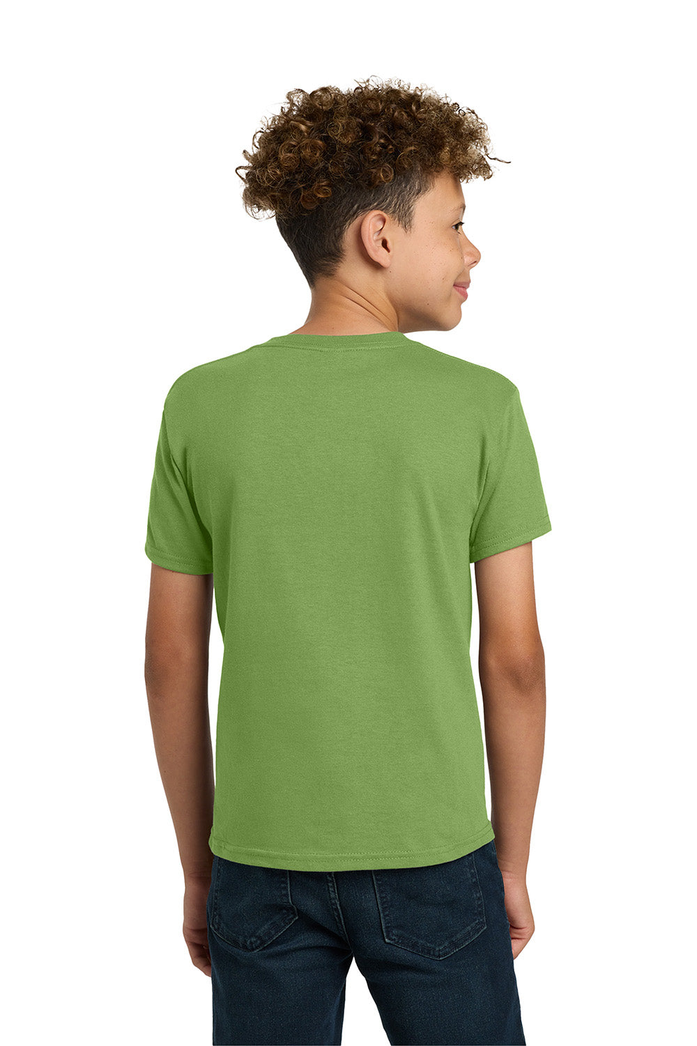 Gildan 5000B/G500B Youth Short Sleeve Crewneck T-Shirt Kiwi Green Model Back