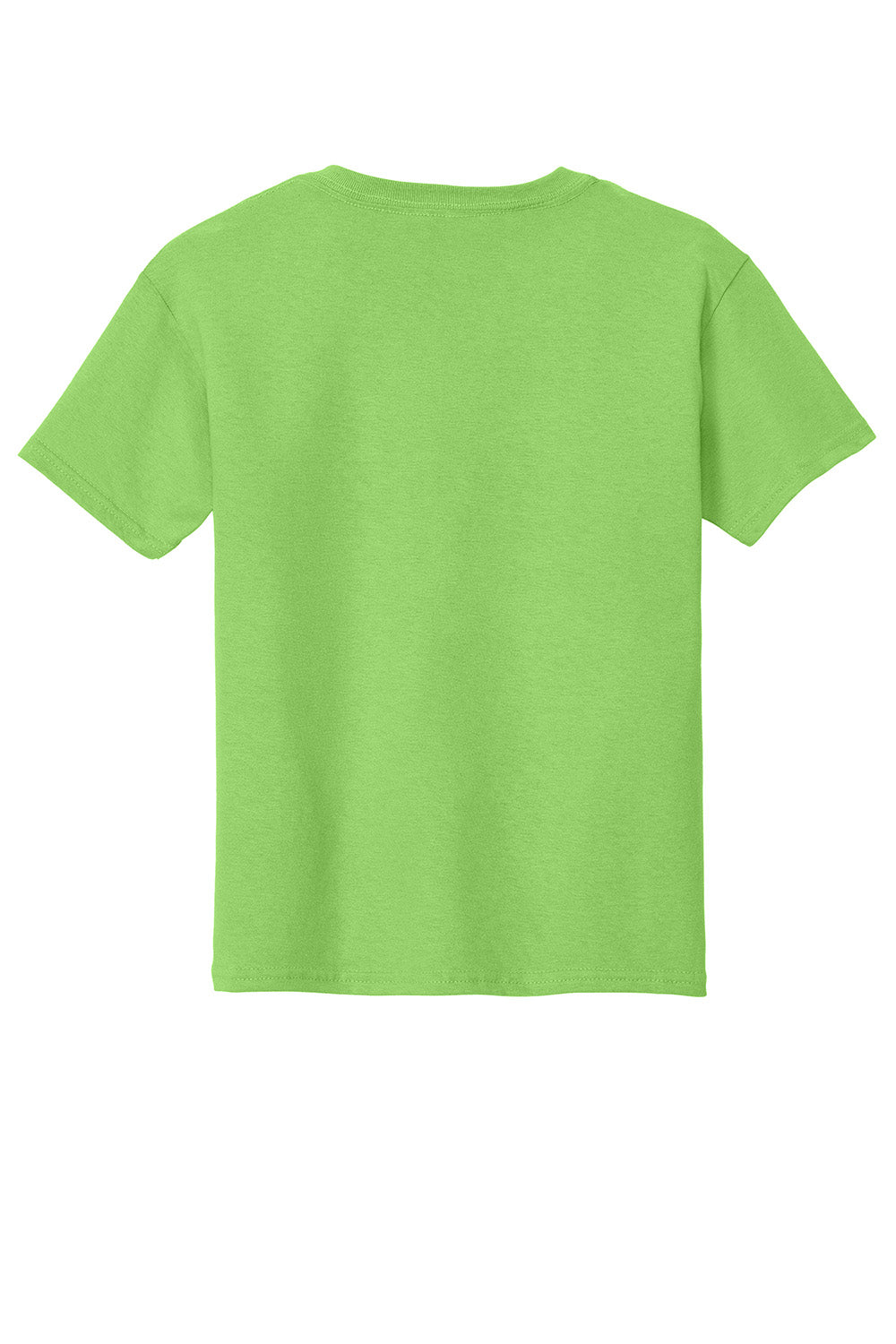 Gildan 5000B/G500B Youth Short Sleeve Crewneck T-Shirt Lime Green Flat Back