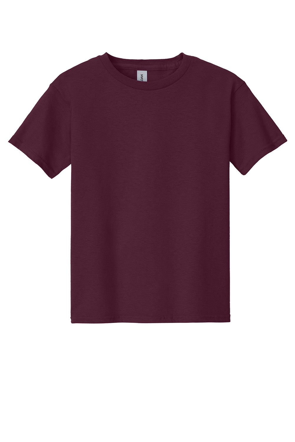 Gildan 5000B/G500B Youth Short Sleeve Crewneck T-Shirt Maroon Flat Front