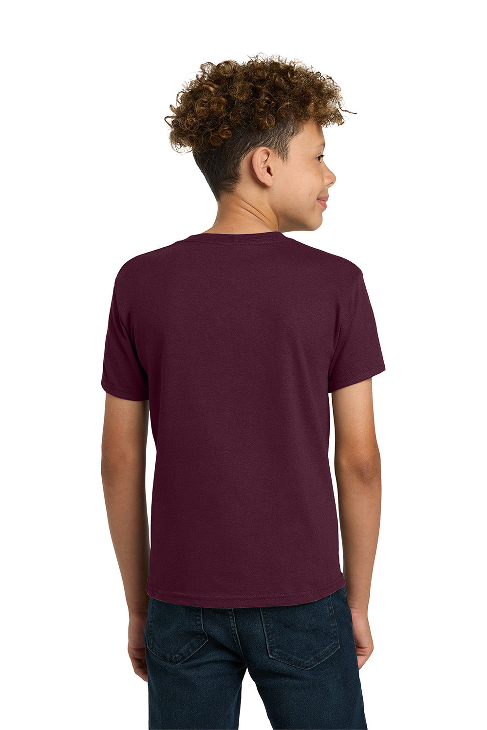 Gildan 5000B/G500B Youth Short Sleeve Crewneck T-Shirt Maroon Model Back