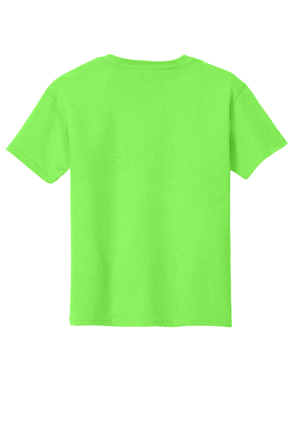 Gildan 5000B/G500B Youth Short Sleeve Crewneck T-Shirt Neon Green Flat Back