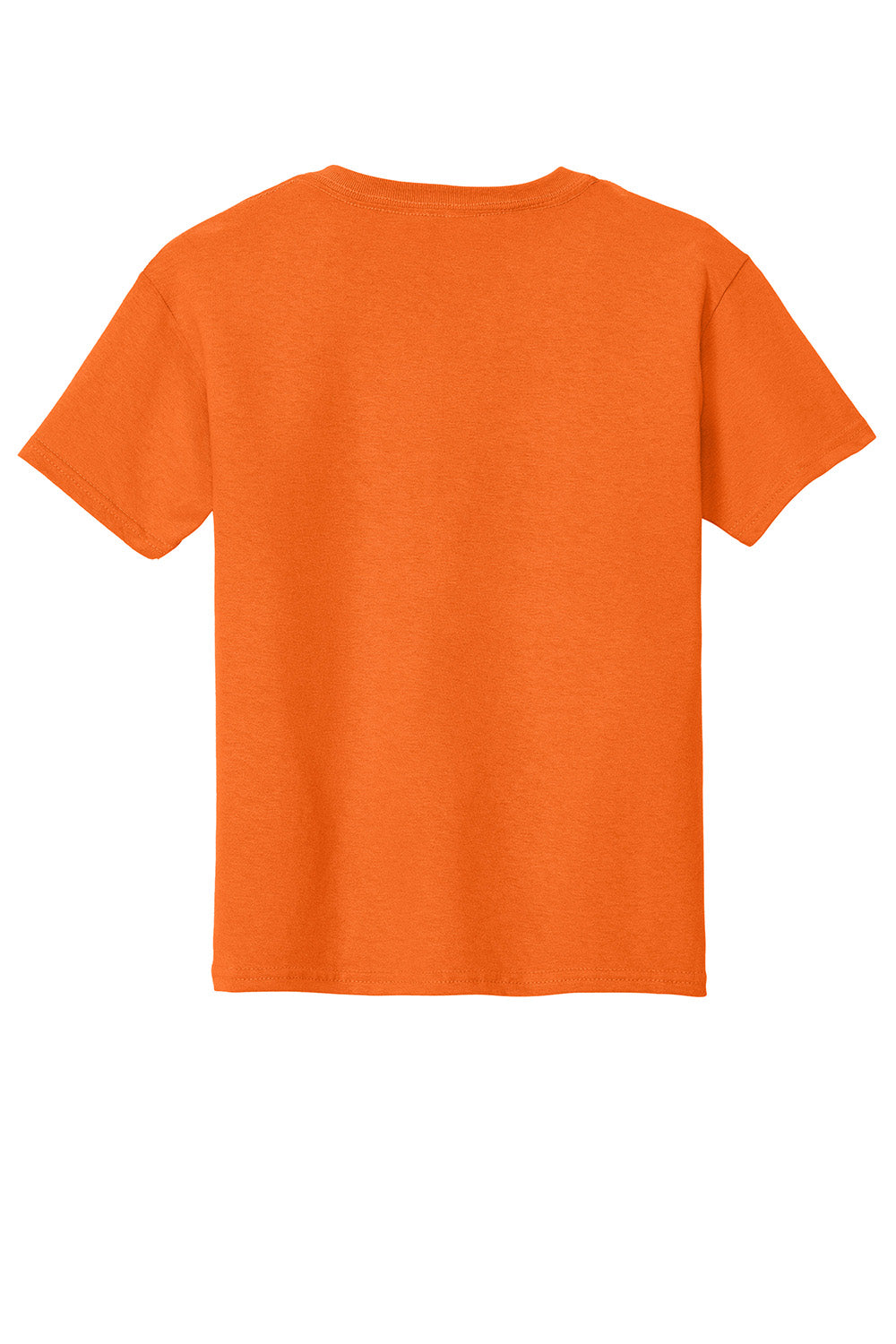 Gildan 5000B/G500B Youth Short Sleeve Crewneck T-Shirt Safety Orange Flat Back