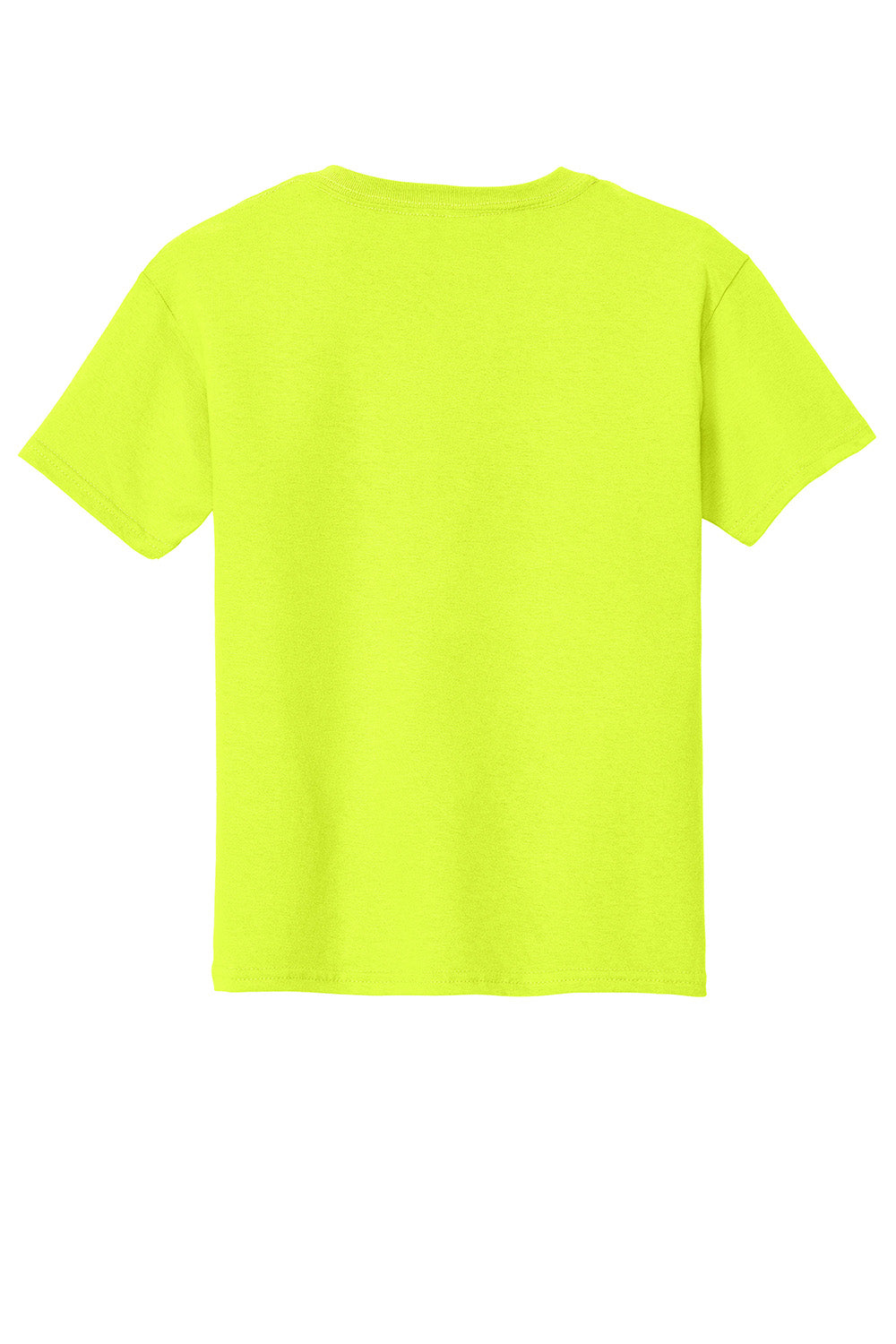 Gildan 5000B/G500B Youth Short Sleeve Crewneck T-Shirt Safety Green Flat Back