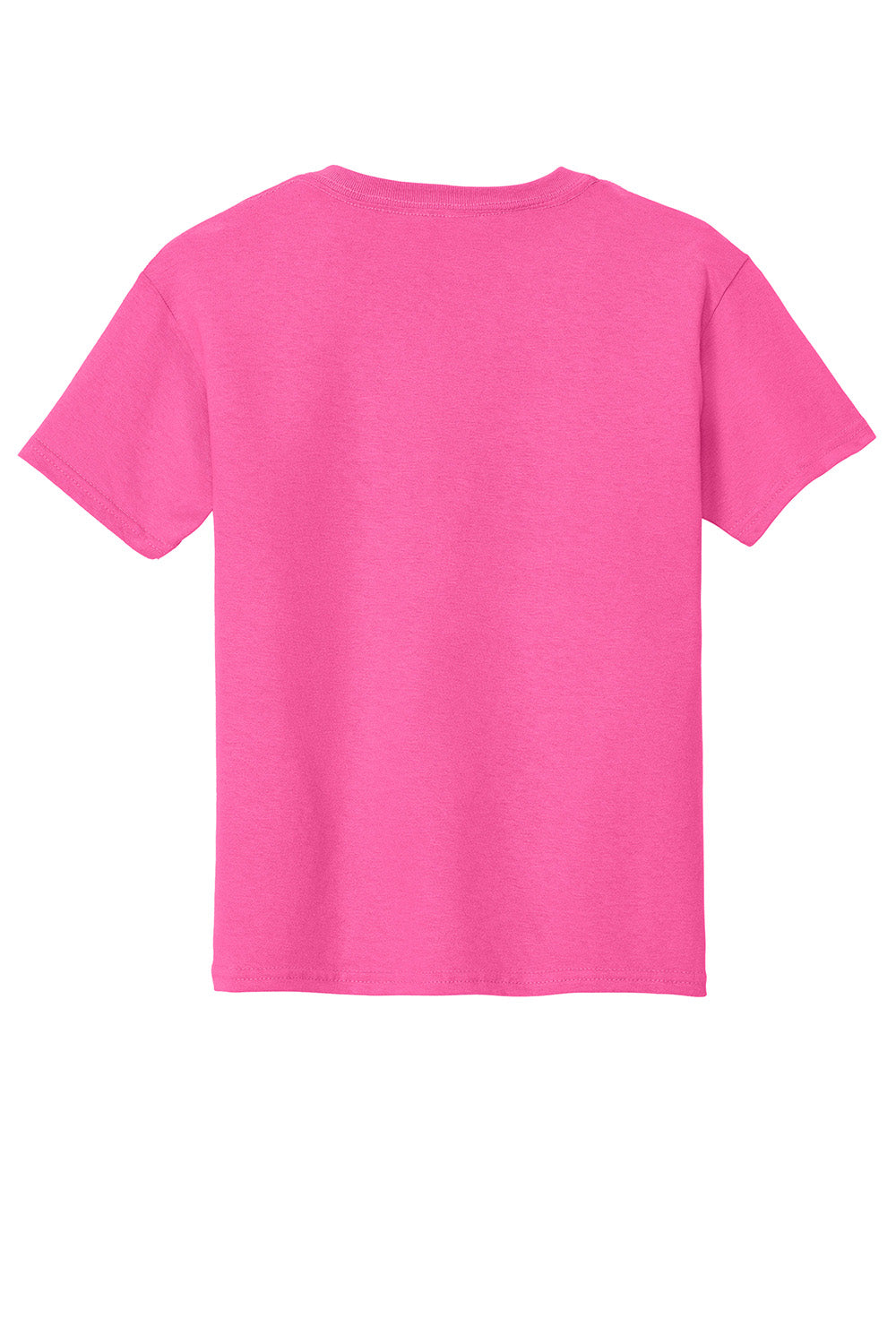 Gildan 5000B/G500B Youth Short Sleeve Crewneck T-Shirt Safety Pink Flat Back