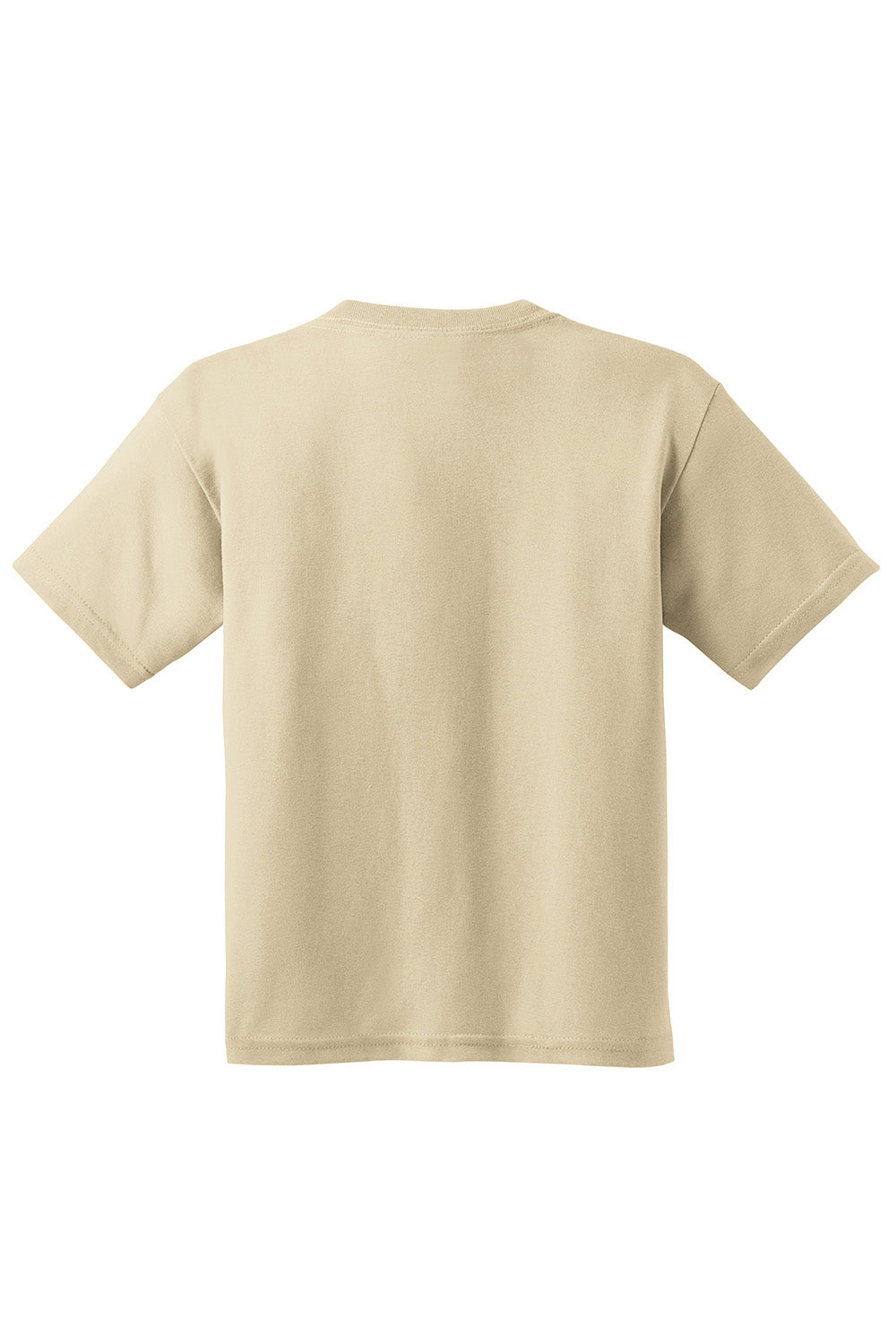 Gildan 5000B/G500B Youth Short Sleeve Crewneck T-Shirt Sand Flat Back