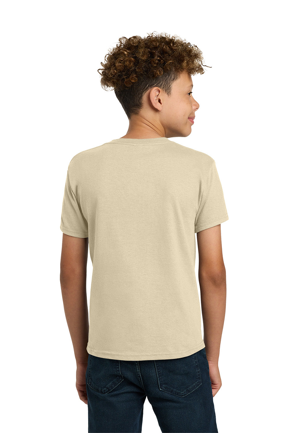 Gildan 5000B/G500B Youth Short Sleeve Crewneck T-Shirt Sand Model Back