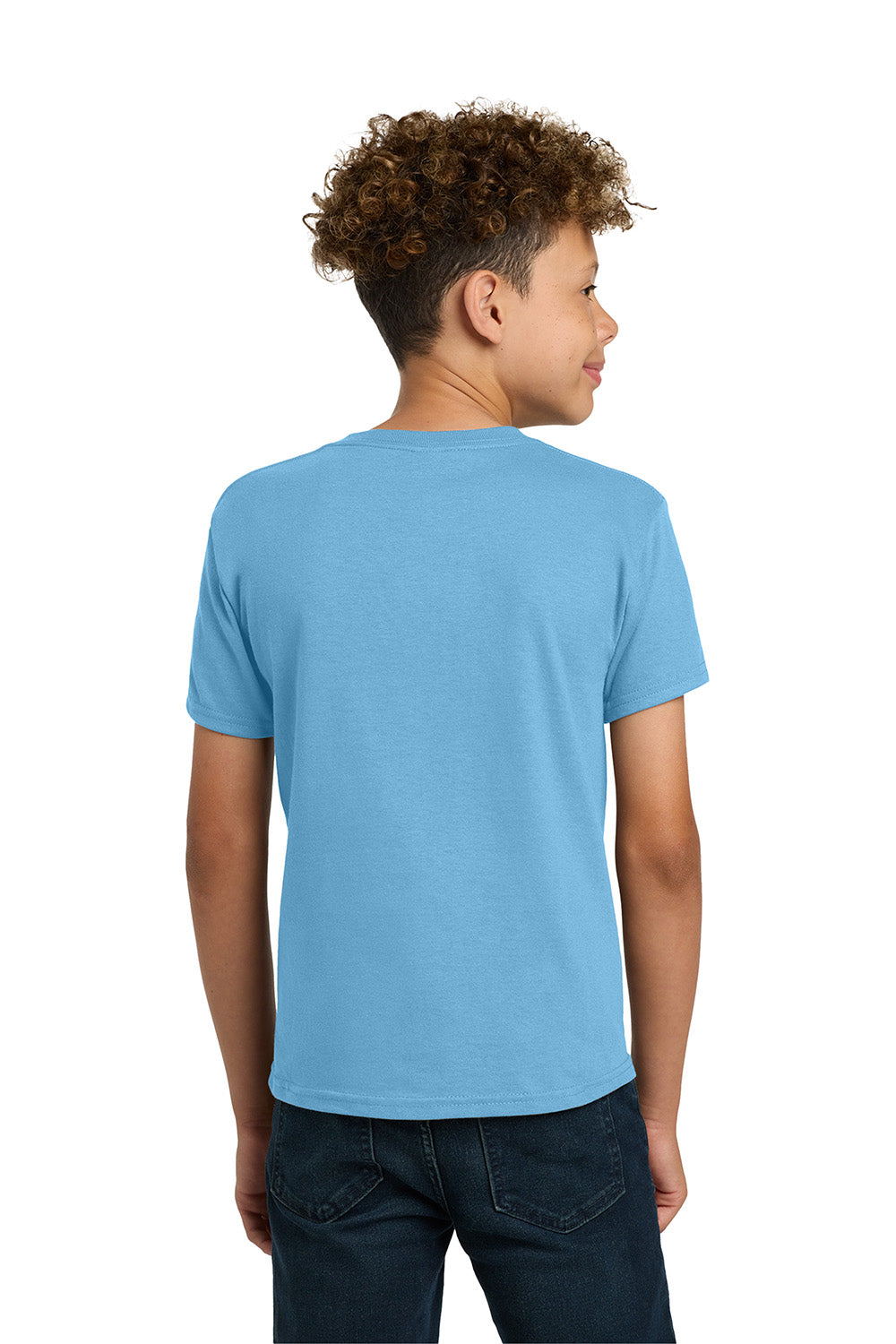 Gildan 5000B/G500B Youth Short Sleeve Crewneck T-Shirt Sky Blue Model Back