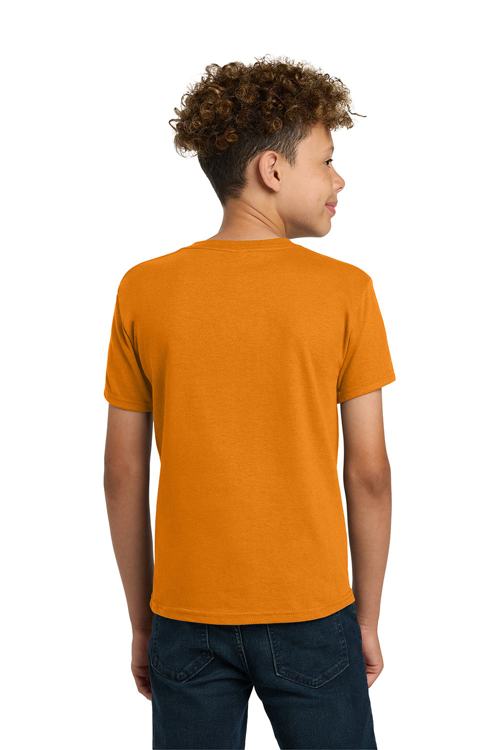 Gildan 5000B/G500B Youth Short Sleeve Crewneck T-Shirt Tennessee Orange Model Back