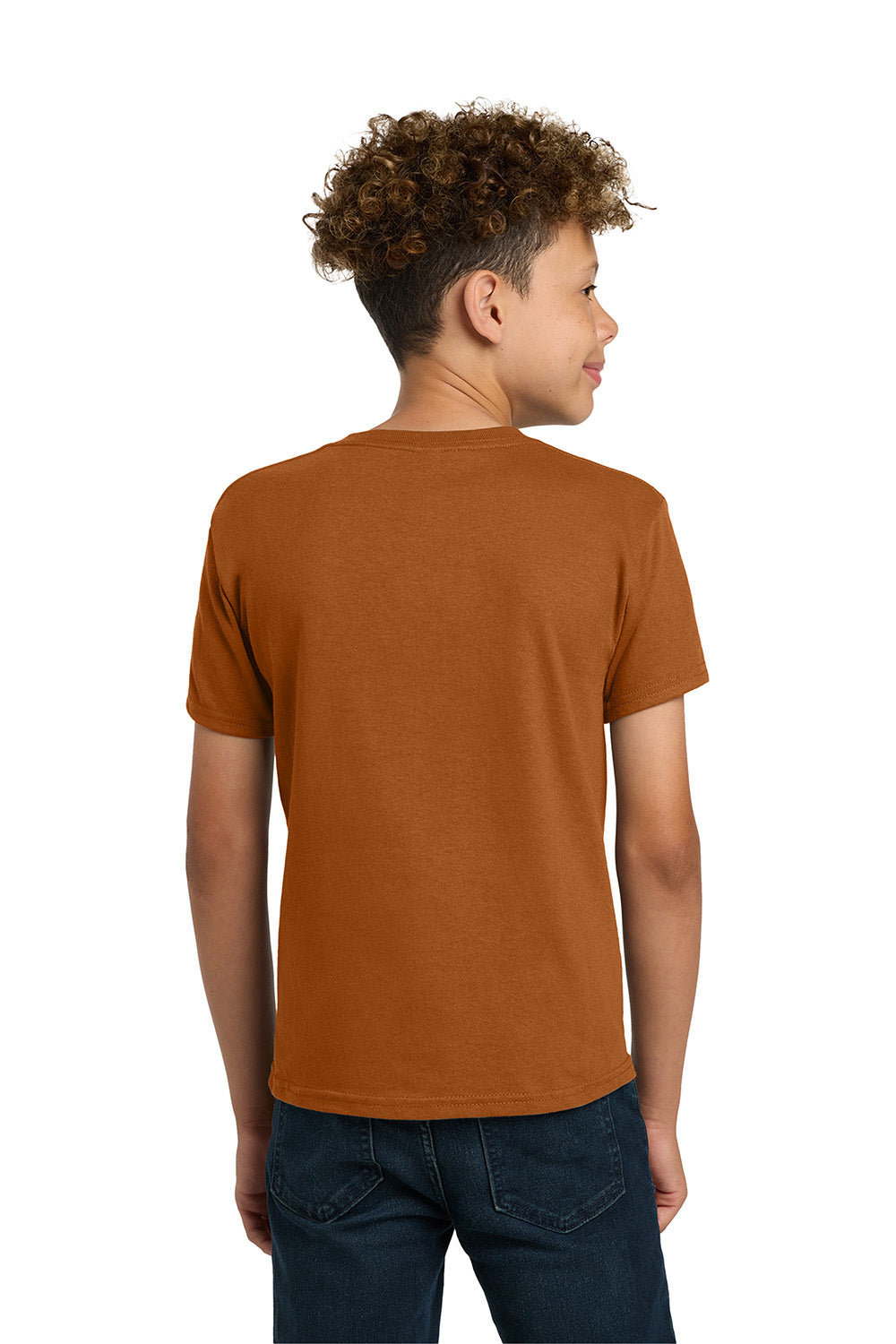 Gildan 5000B/G500B Youth Short Sleeve Crewneck T-Shirt Texas Orange Model Back