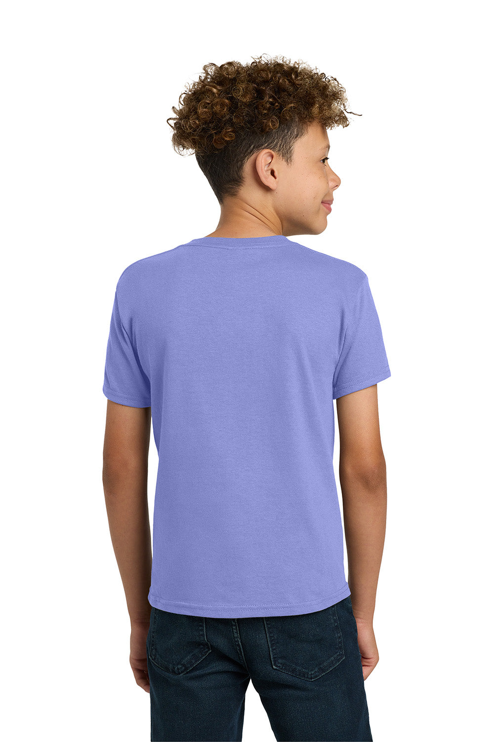 Gildan 5000B/G500B Youth Short Sleeve Crewneck T-Shirt Violet Purple Model Back