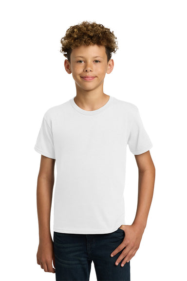 Gildan 5000B/G500B Youth Short Sleeve Crewneck T-Shirt White Model Front