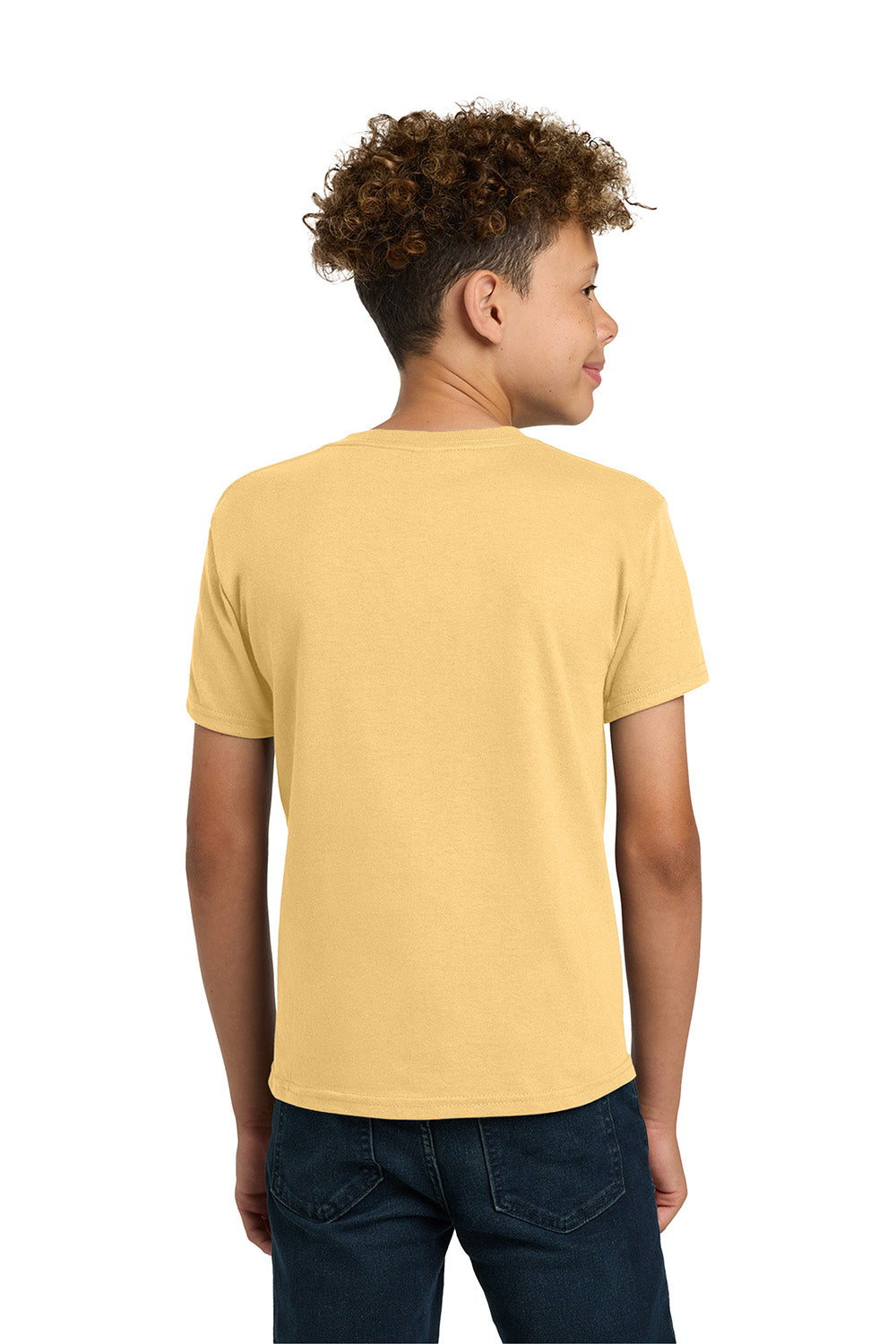 Gildan 5000B/G500B Youth Short Sleeve Crewneck T-Shirt Yellow Haze Model Back