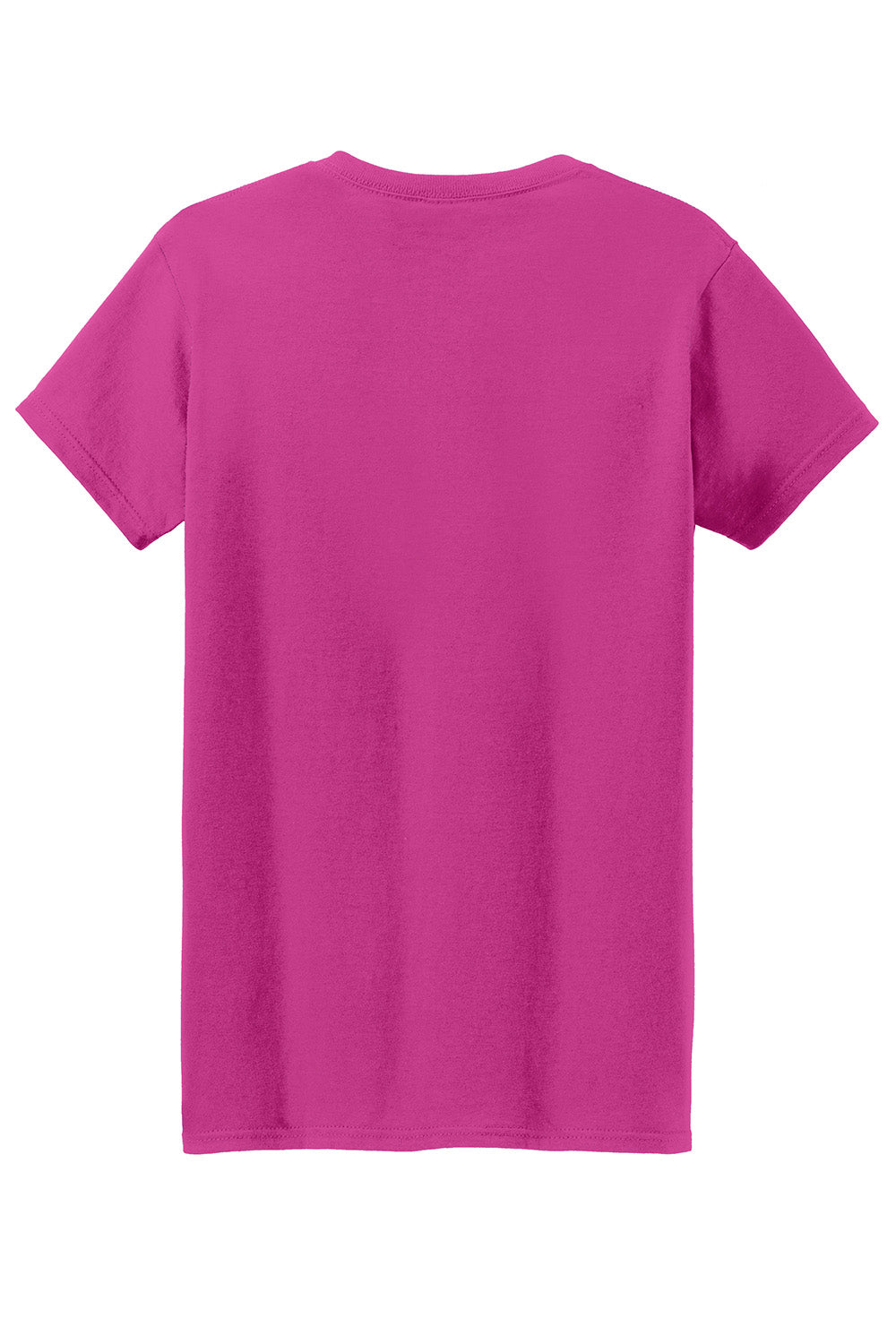 Gildan 5000L/G500L Womens Short Sleeve Crewneck T-Shirt Heliconia Pink Flat Back