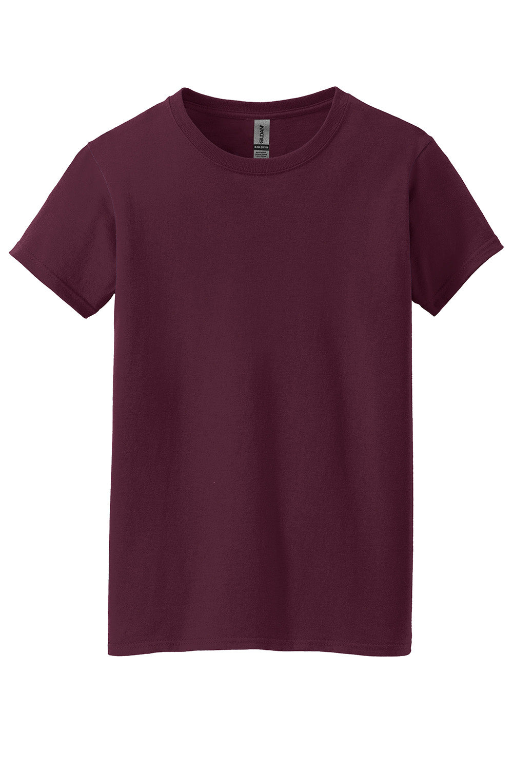 Gildan 5000L/G500L Womens Short Sleeve Crewneck T-Shirt Maroon Flat Front