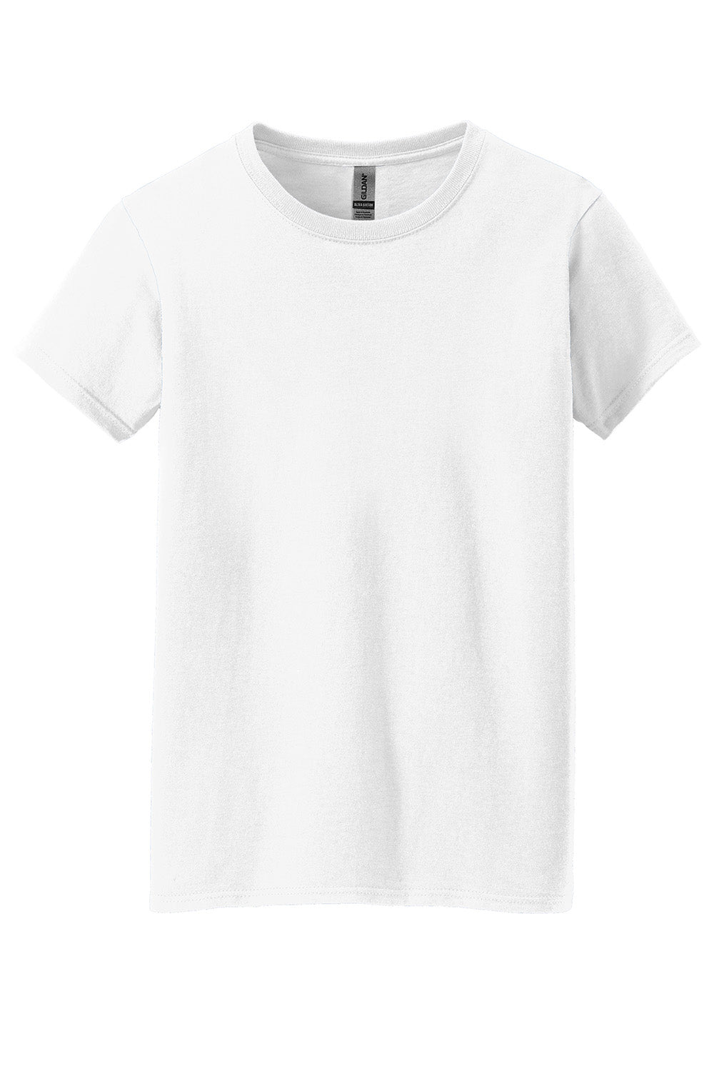 Gildan 5000L/G500L Womens Short Sleeve Crewneck T-Shirt White Flat Front