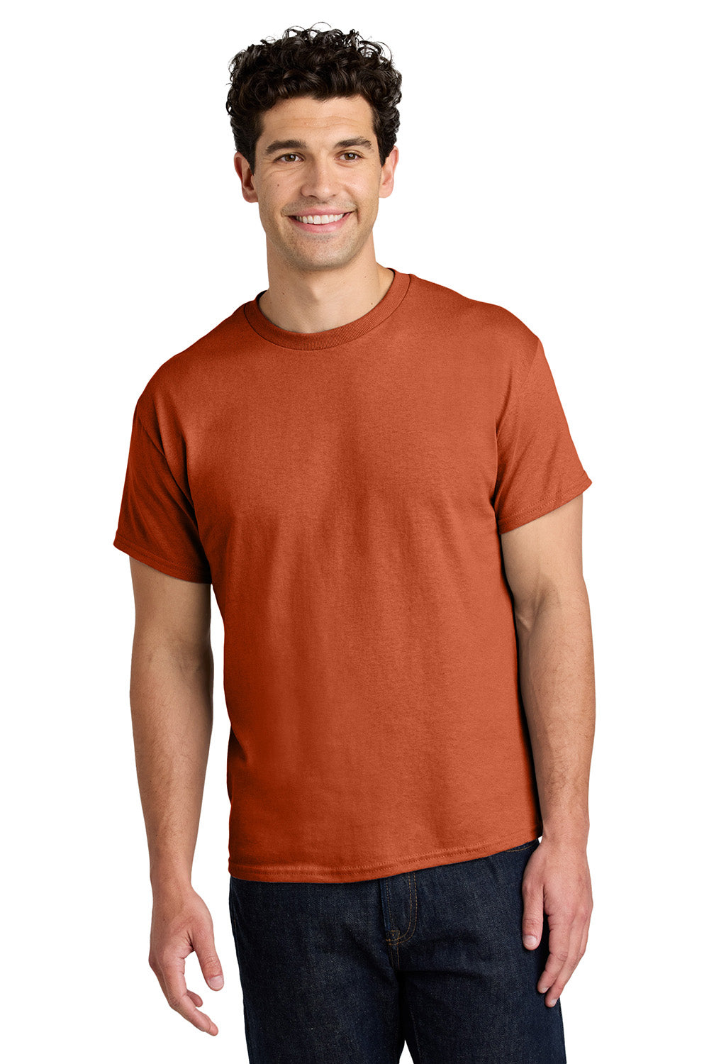 Gildan 5000/G500 Mens Short Sleeve Crewneck T-Shirt Antique Orange Model Front