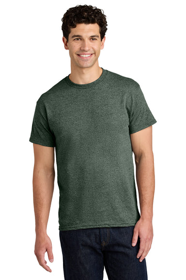 Gildan 5000/G500 Mens Short Sleeve Crewneck T-Shirt Heather Military Green Model Front